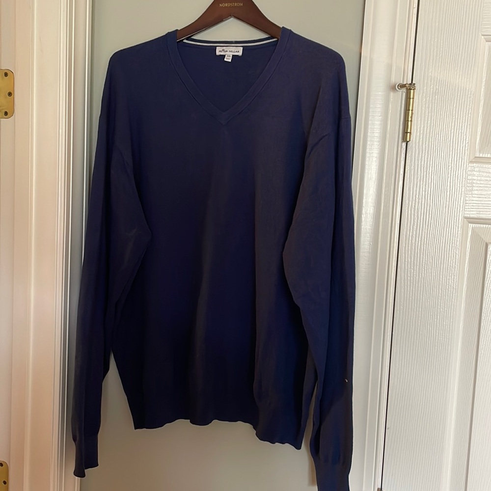 Navy Blue Mens Peter Millar V-neck Sweater